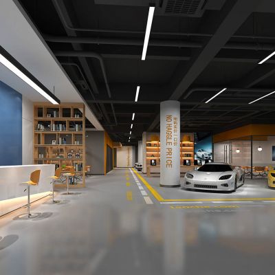 汽车销售大厅展厅展台跑车