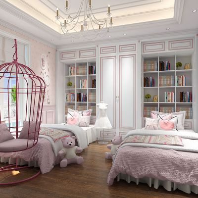 美式儿童房女孩房吊椅
