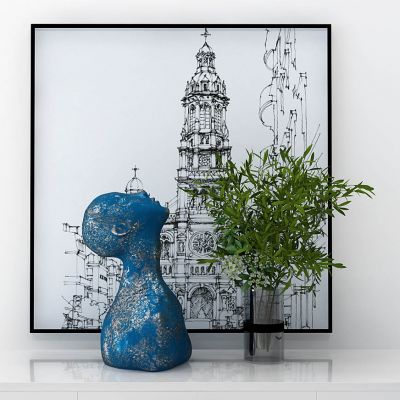 冥想人物雕塑摆件花瓶摆件