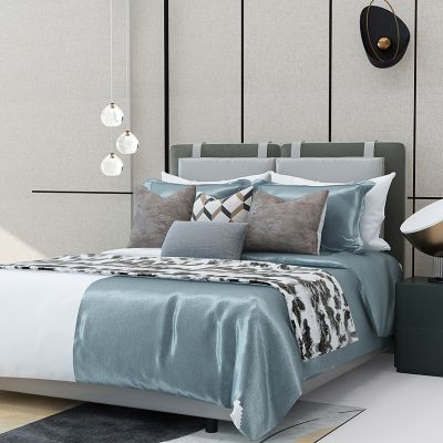 现代床床头柜壁灯组合