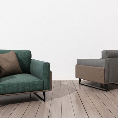 新中式单人沙发