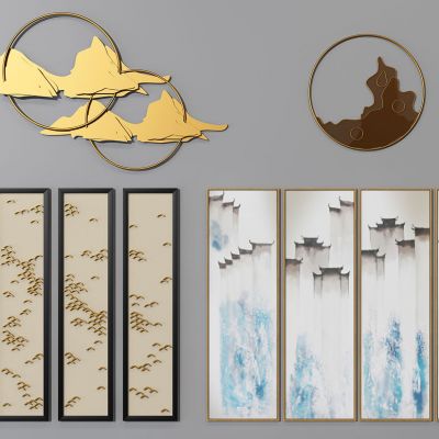 新中式装饰画墙饰组合
