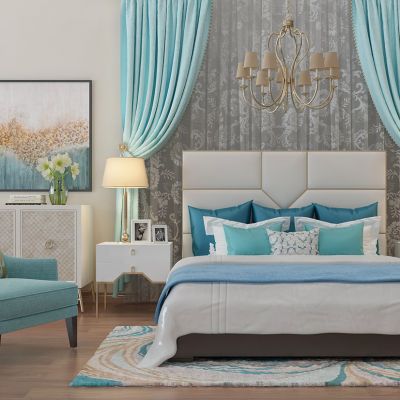 简欧欧床床头柜边柜休闲椅