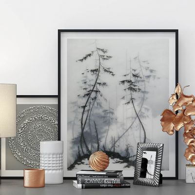 现代饰品摆件相框银杏叶雕塑