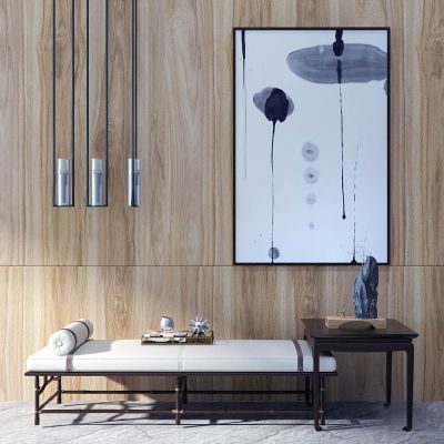 新中式沙发凳床尾凳石头