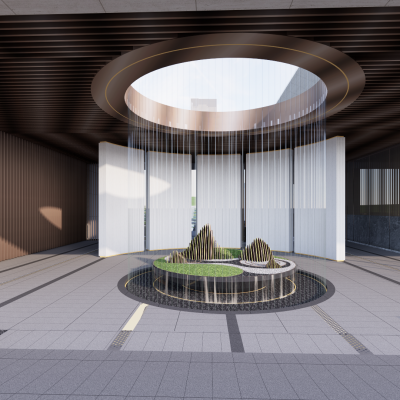 新中式曲线景观展示区