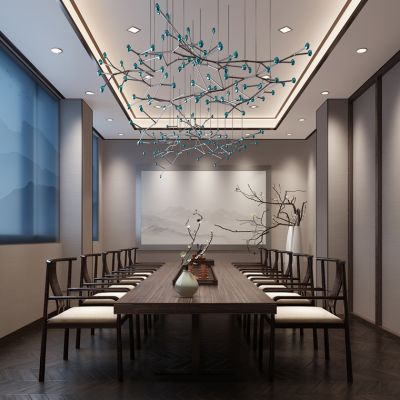 新中式茶室茶桌椅子吊灯