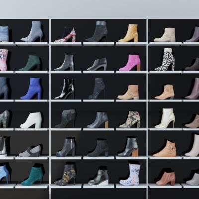 现代女士鞋子鞋柜展架专卖店