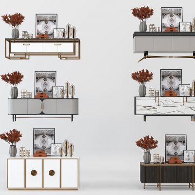 现代轻奢电视柜边柜装饰柜