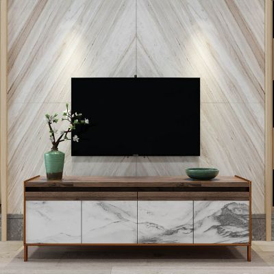 新中式电视柜背景墙组合