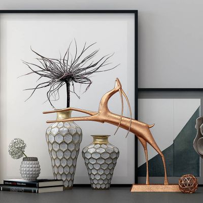 饰品摆件花瓶抽象鹿雕塑