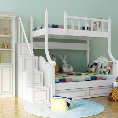 儿童床上下床铺书柜