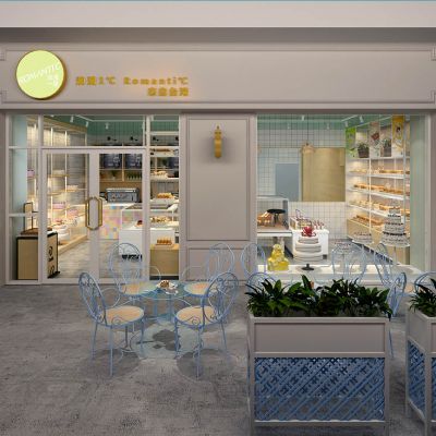 欧式蛋糕面点甜品店门头外摆户外铁艺休闲桌椅