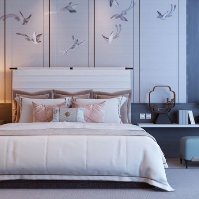 欧式双人床床头柜摆件台灯