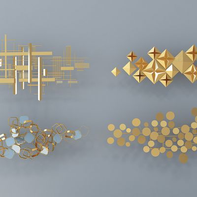 现代金属墙饰挂件组合