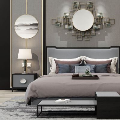 新中式床床头柜台灯墙饰挂件儿