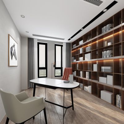 现代书房书桌椅