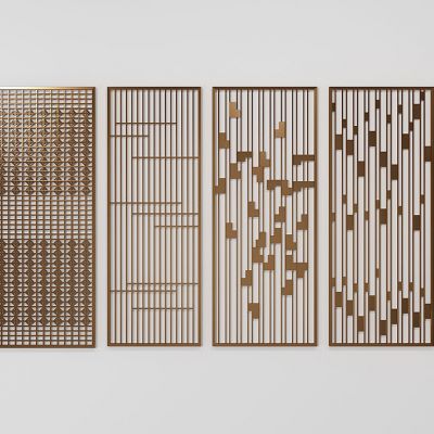 新中式金属屏风隔断花格