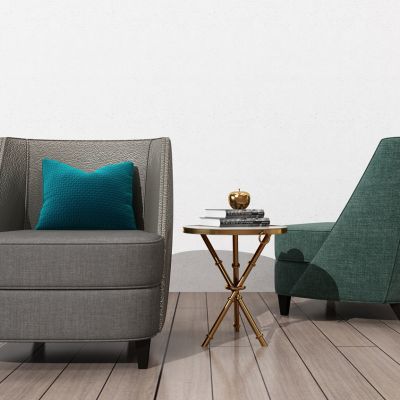 简欧单人沙发边几