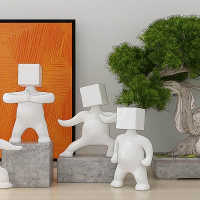 太极小人物雕塑摆件