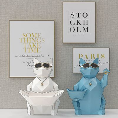 儿童房饰品摆件卡通猫雕塑摆件