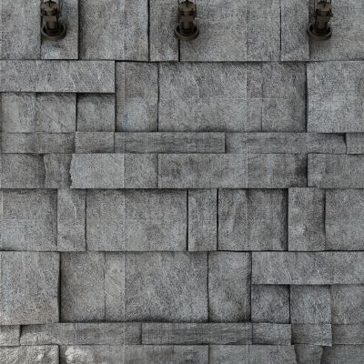 新中式石头毛石墙面