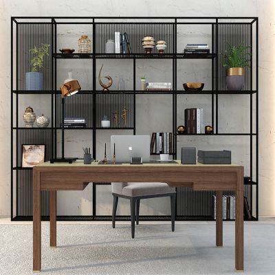现代书桌书架组合