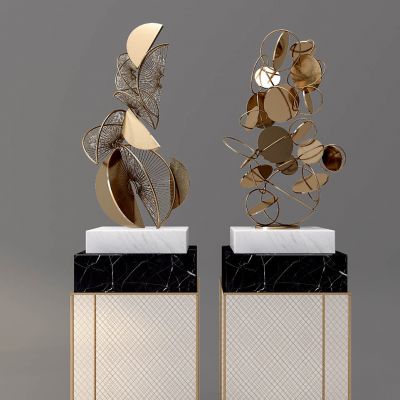 现代铁艺雕塑摆台