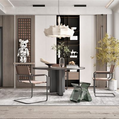 现代风格餐厅，餐桌椅组合