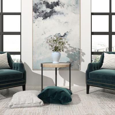 现代单人沙发椅子边几花瓶