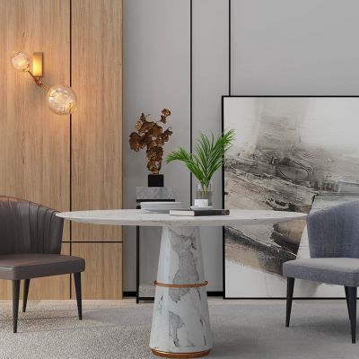 现代餐桌椅圆桌组合