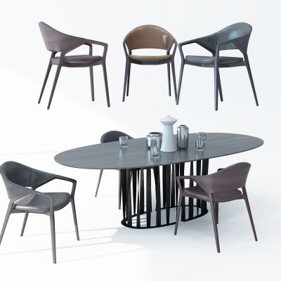 现代餐桌椅组合