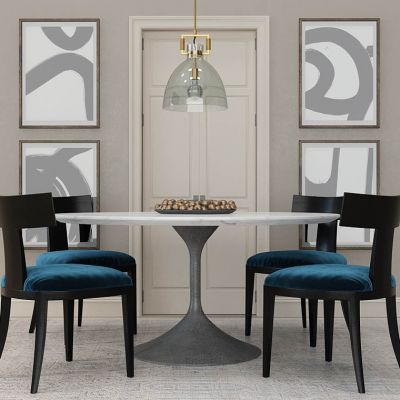 简欧餐桌椅组合