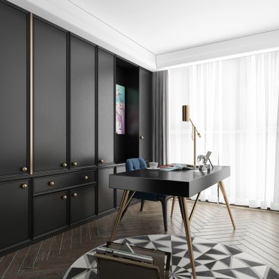 现代书房书桌椅