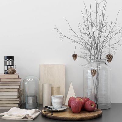 菜板子书籍水果书籍花瓶摆件