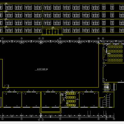 教学楼标准层平面及立面图