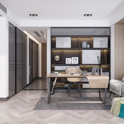 现代书房书桌椅