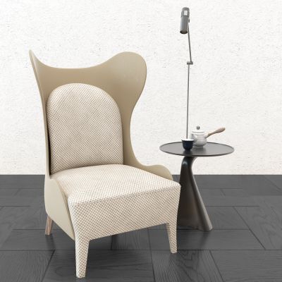 现代单人沙发边几