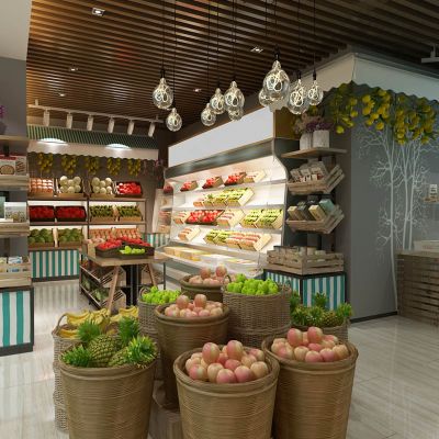 现代水果超市货架