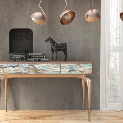 现代轻奢玄关台写字台边柜