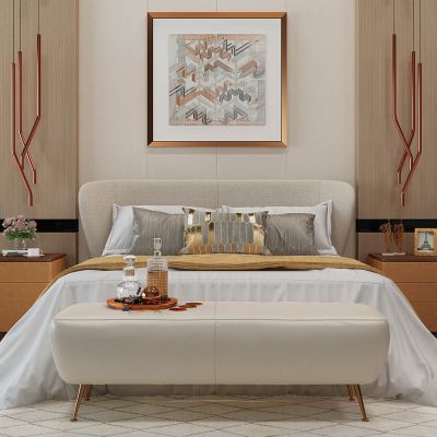 现代床头柜双人床床头柜3D模型