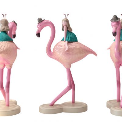 女孩房儿童房饰品摆件火烈鸟卡通雕塑摆件