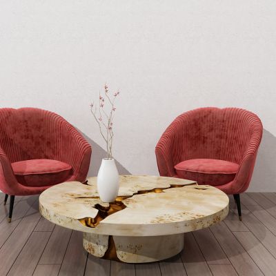 简欧单人沙发茶几组合