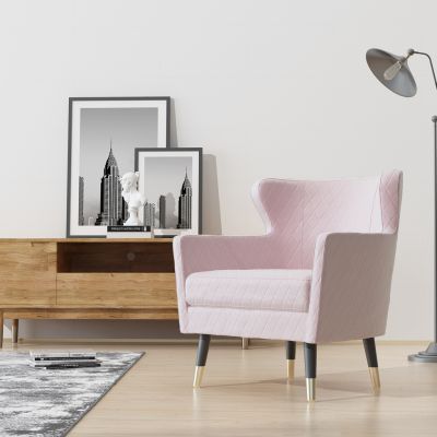 简欧单人沙发装饰柜落地灯组合