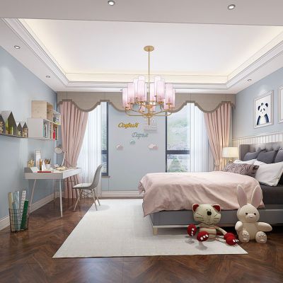 欧式儿童房女孩房写字台