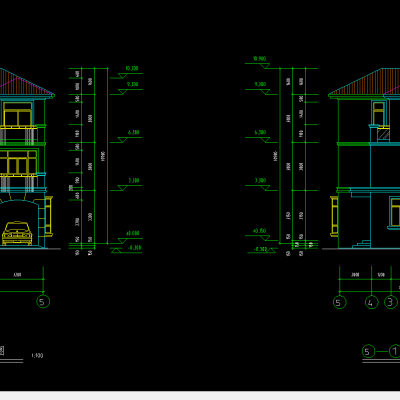 张家界某别墅全套建施图