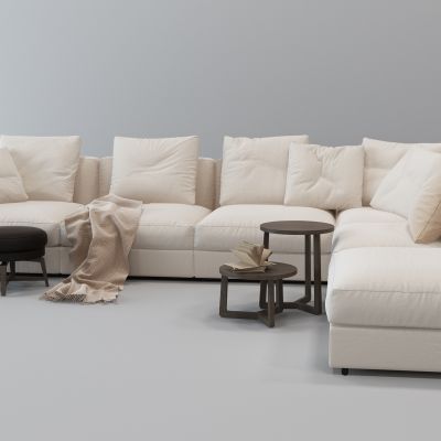 现代多人转角沙发