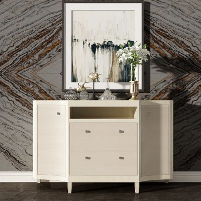 法式人物雕塑异形抽象玄关柜餐边柜摆台花瓶百合花