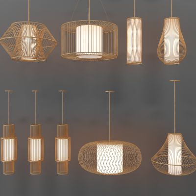 东南亚禅意吊灯组合