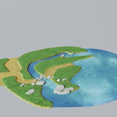 办卡通草坪水坑儿